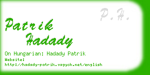 patrik hadady business card